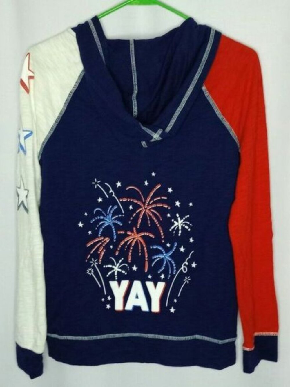 Cat & Jack Lghtwt Jacket Fireworks Graphic Hooded Pockets Full Zip Kids Youth XL